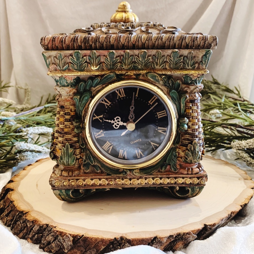 Vintage WORKING Clock w/ Storage/Lid